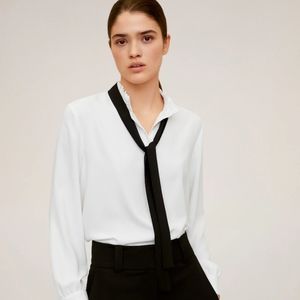 Mango Lace Flowy Blouse